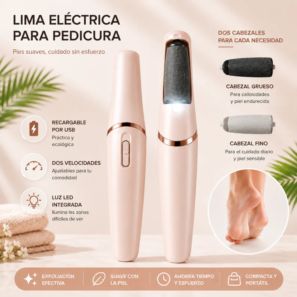 Removedor Eléctrico de Callos Recargable con Luz LED